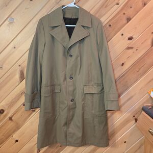 Vtg Towncraft Plus Mens‎ Trench Coat Faux Fur Removable Liner Sz 36